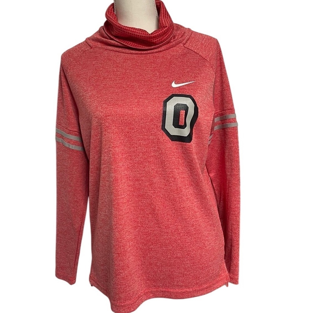 Nike Ohio State Buckeyes Cowl Neck Long Sleeve Shirt Womens Small‎